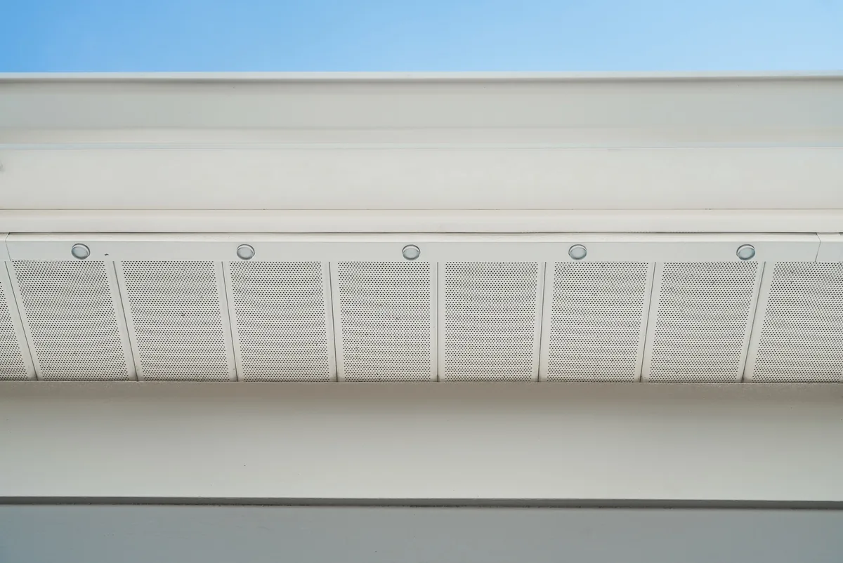 A soffit by day with the channel nearly invisible