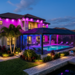 Horizontal 16:9 featured blog header image for an article titled "Infinite Colors: How to Customize Your SWFL Home for Game Day and Holidays". Modern, professional, editorial photography style. No text overlays. Clean composition suitable for a home services blog header.