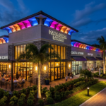 Horizontal 16:9 featured blog header image for an article titled "Attract More Customers: Commercial Lighting Solutions for Punta Gorda ROI". Modern, professional, editorial photography style. No text overlays. Clean composition suitable for a home services blog header.